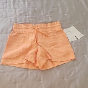 NWT Athleta Cabo Linen 4" Peach Women's Shorts Size 0